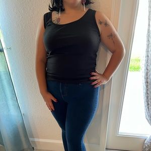 Plain black tank top